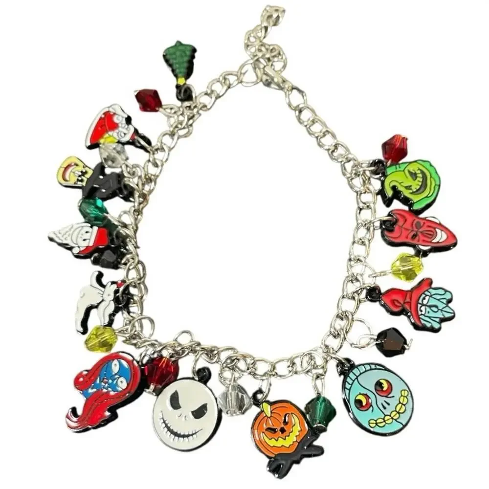 DISNEY NIGHTMARE BEFORE CHRISTMAS CHARM BRACELET 8’-9.5’ SKELLINGTON‎ SALLY